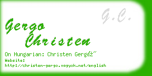 gergo christen business card